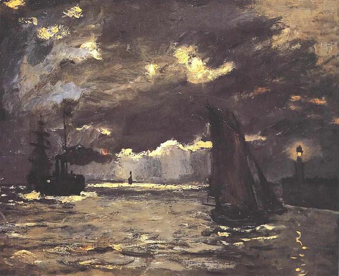 Claude Monet A Seascape, Shipping by Moonlight